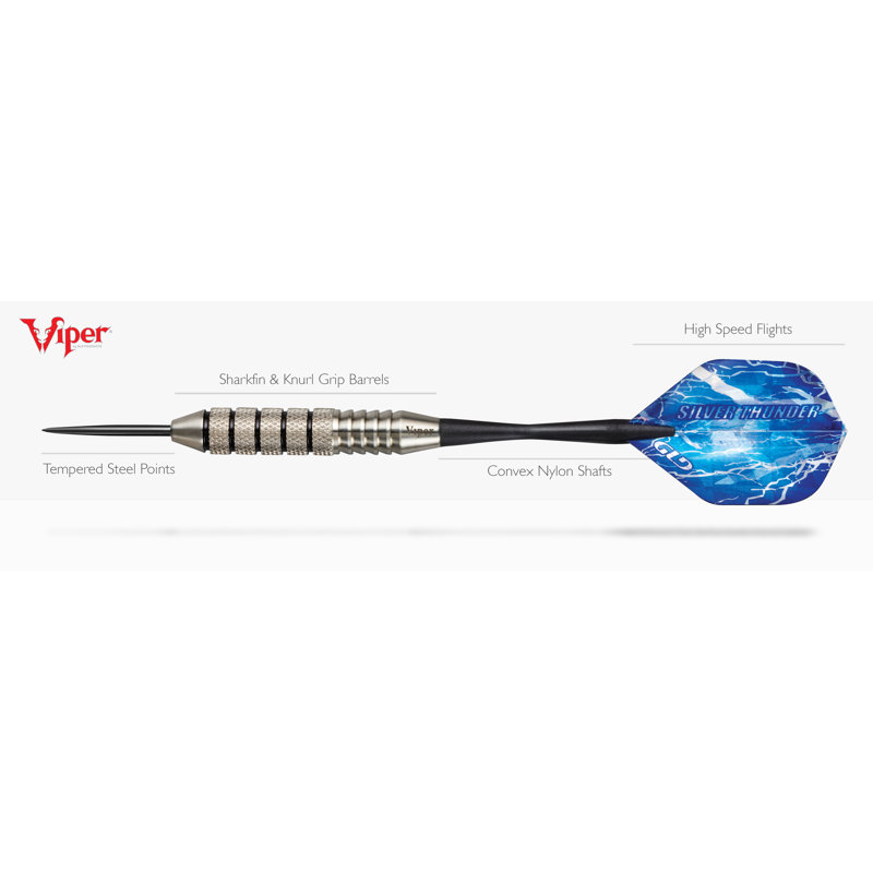 Viper Set Of 3 Silver Thunder Steel Tip Darts, 24 Grams